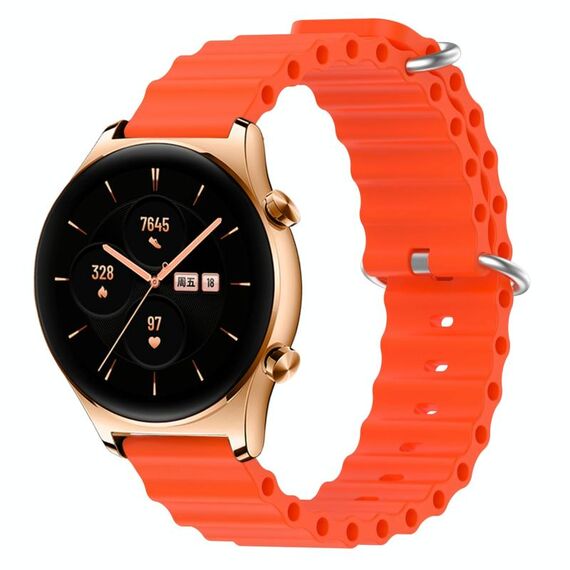 Cinturino per orologio For Honor Watch GS 3 22 mm in silicone a tinta unita stile oceano (arancione)