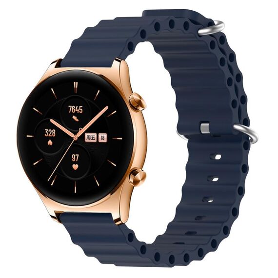 Cinturino per orologio in silicone a tinta unita For Honor Watch GS 3 da 22 mm (blu scuro)