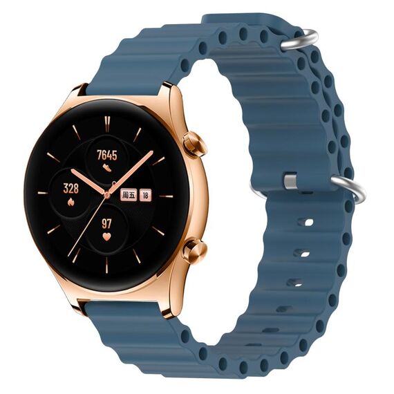 Cinturino per orologio For Honor Watch GS 3 22 mm in silicone a tinta unita stile oceano (grigio roccia)