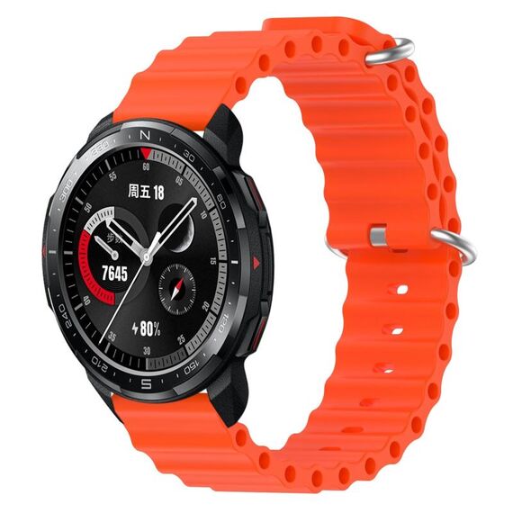 Cinturino per orologio For Honor Watch GS Pro 22 mm in silicone a tinta unita stile oceano (arancione)
