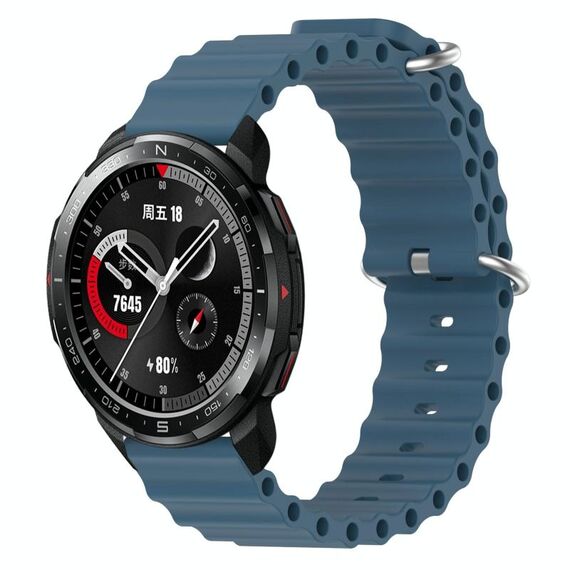 For Honor Watch GS Pro 22mm Cinturino in silicone a tinta unita stile oceano (grigio roccia)
