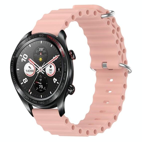 Cinturino per orologio For Honor Watch Dream 22 mm in silicone a tinta unita stile oceano (rosa)