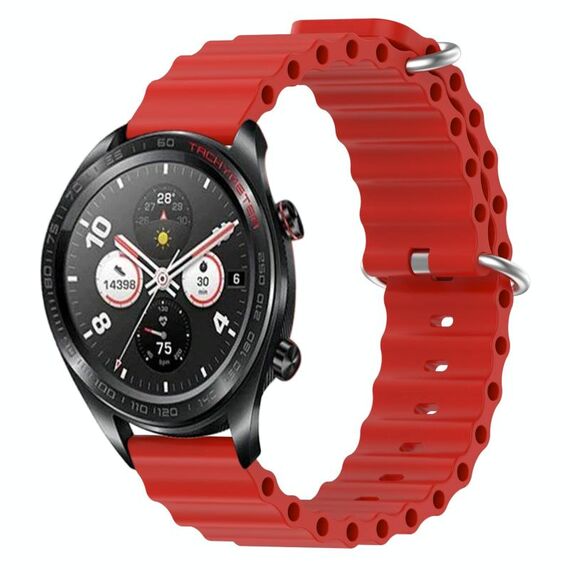 For Honor Watch Dream 22mm Cinturino in silicone a tinta unita stile oceano (rosso)