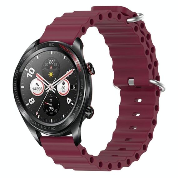 Cinturino per orologio in silicone a tinta unita For Honor Watch Dream 22 mm (rosso vino)