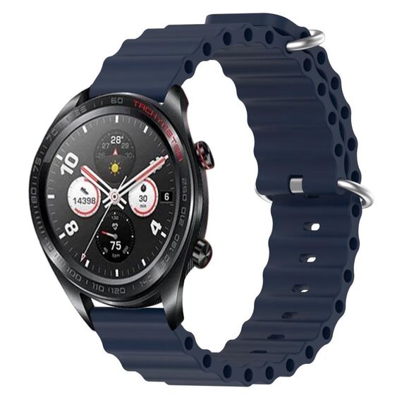 For Honor Watch Dream 22mm Cinturino in silicone a tinta unita stile oceano (blu scuro)