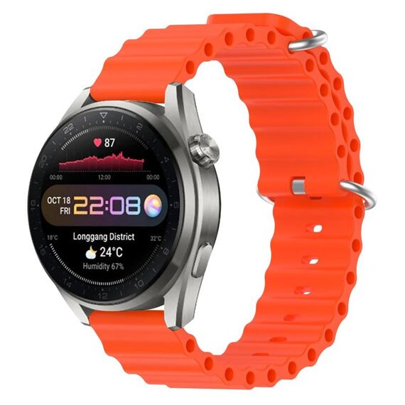 Per Huawei Watch 3 Pro Nuovo cinturino per orologio in silicone a tinta unita da 22 mm (arancione)