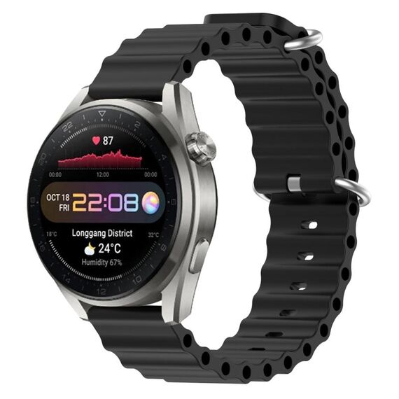 Per Huawei Watch 3 Pro Nuovo cinturino per orologio in silicone a tinta unita da 22 mm (nero)