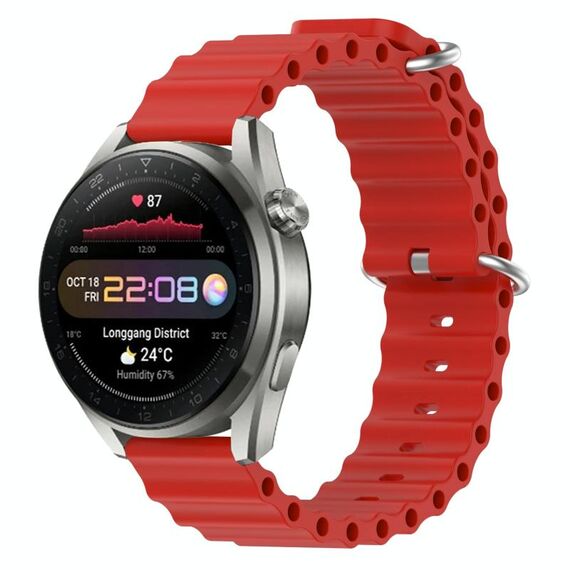 Per Huawei Watch 3 Pro Nuovo cinturino per orologio in silicone a tinta unita da 22 mm (rosso)