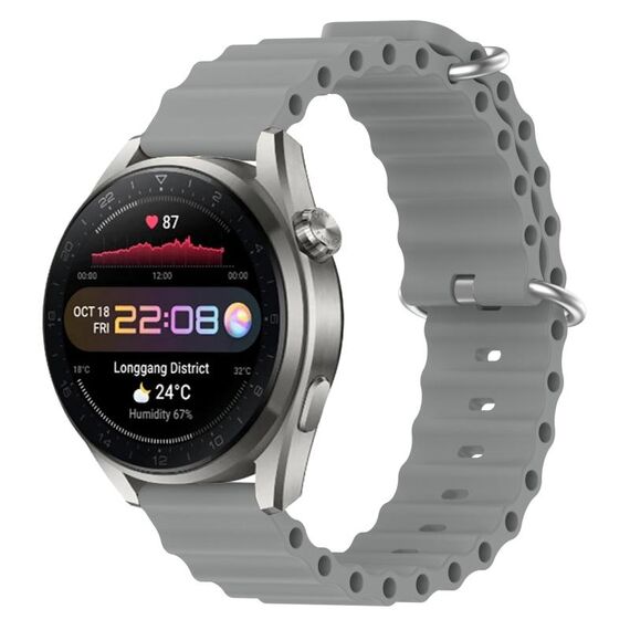 Per Huawei Watch 3 Pro Nuovo cinturino per orologio in silicone a tinta unita da 22 mm (grigio)
