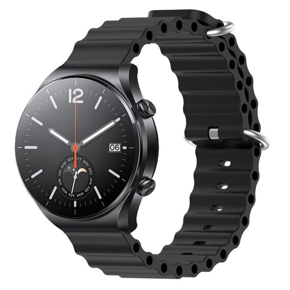 Per Xiaomi MI Watch S1 22mm Cinturino in silicone a tinta unita stile oceano (nero)