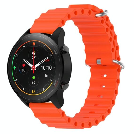 Per Xiaomi MI Watch S1 Pro 22mm Cinturino in silicone a tinta unita stile oceano (arancione)