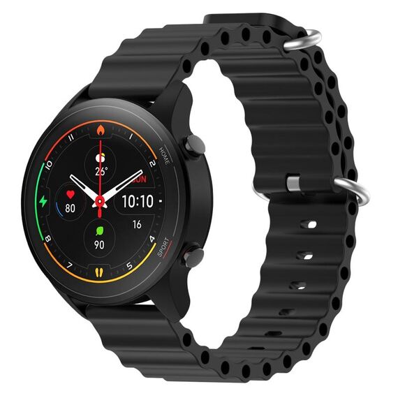 Per Xiaomi MI Watch S1 Pro 22mm Cinturino in silicone a tinta unita stile oceano (nero)