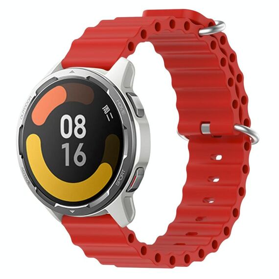 Per Xiaomi MI Watch Color 2 22mm Cinturino in silicone a tinta unita stile oceano (rosso)