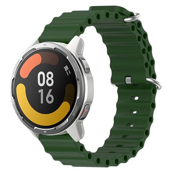 Per Xiaomi MI Watch Color 2 22mm Cinturino in silicone a tinta unita stile oceano (verde militare)