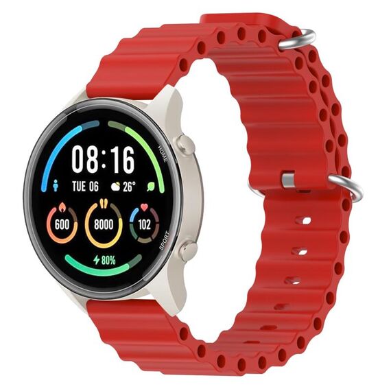Per Xiaomi MI Watch Sport 22mm Cinturino in silicone a tinta unita stile oceano (rosso)