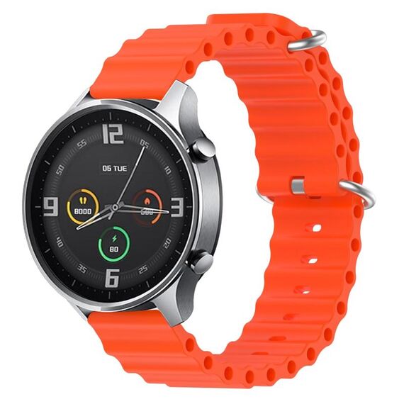 Per Xiaomi MI Watch Color 22mm Cinturino in silicone a tinta unita stile oceano (arancione)