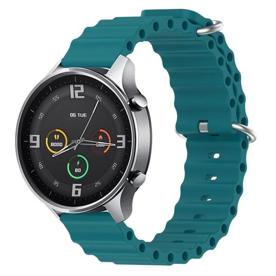 Per Xiaomi MI Watch Color 22mm Cinturino in silicone a tinta unita stile oceano (verde)