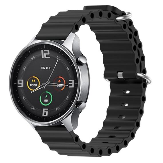 Per Xiaomi MI Watch Color 22mm Cinturino in silicone a tinta unita stile oceano (nero)