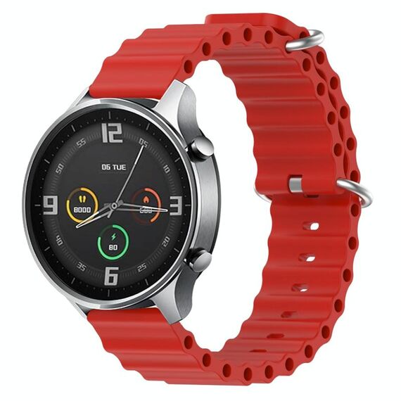 Per Xiaomi MI Watch Color 22mm Cinturino in silicone a tinta unita stile oceano (rosso)