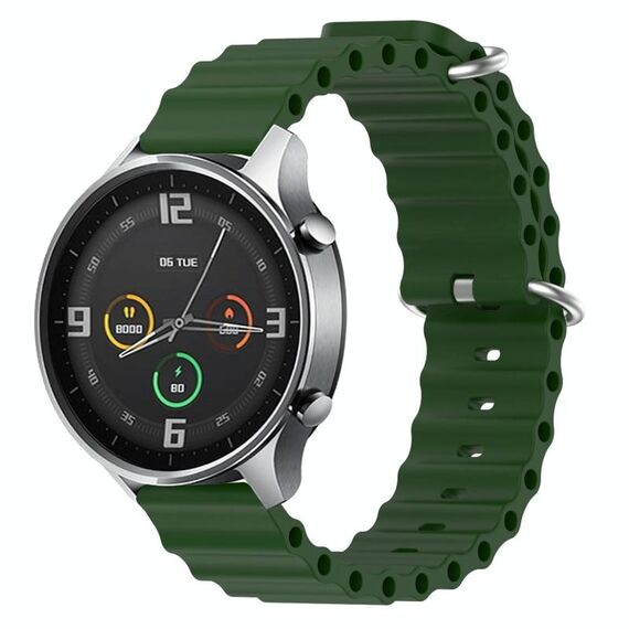 Per Xiaomi MI Watch Color 22mm Cinturino in silicone a tinta unita stile oceano (verde militare)