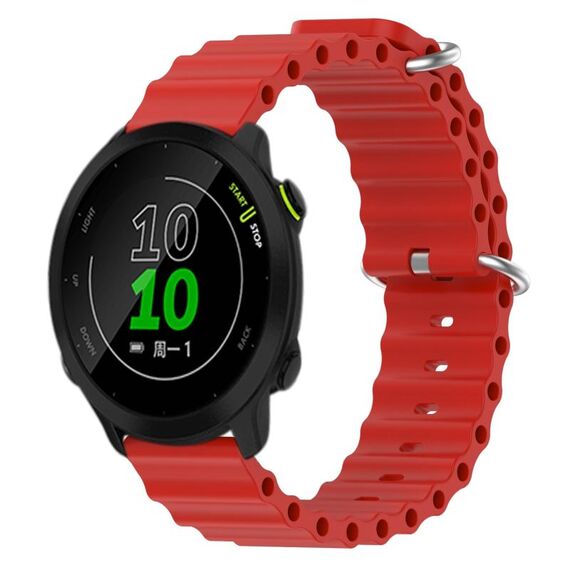 Per Garmin Forerunner 158 20mm Cinturino in silicone a tinta unita stile oceano (rosso)