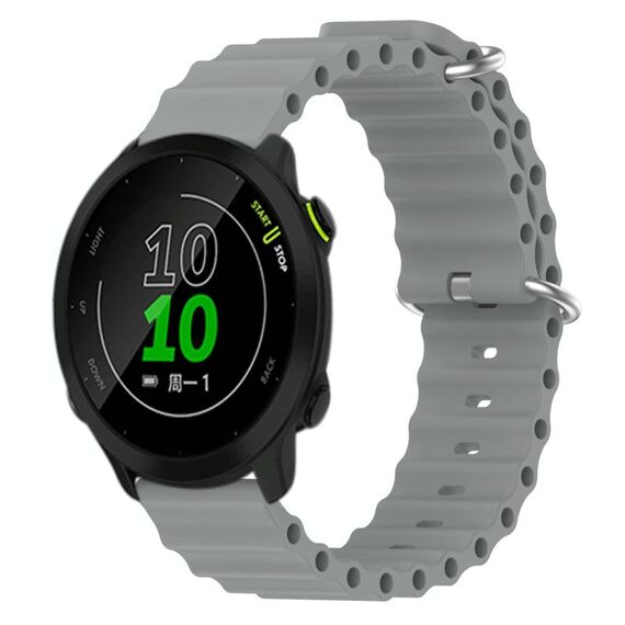 Per Garmin Forerunner 158 20mm Cinturino in silicone a tinta unita stile oceano (grigio)
