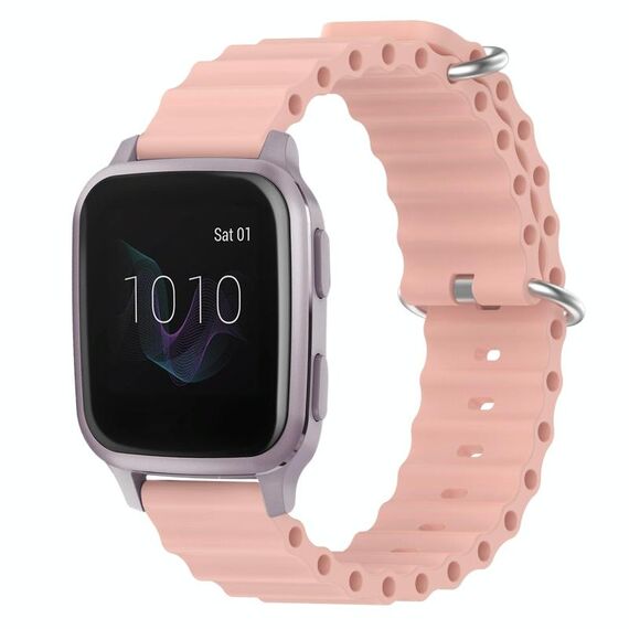 Per Garmin Venu SQ 20mm Cinturino in silicone a tinta unita stile oceano (rosa)