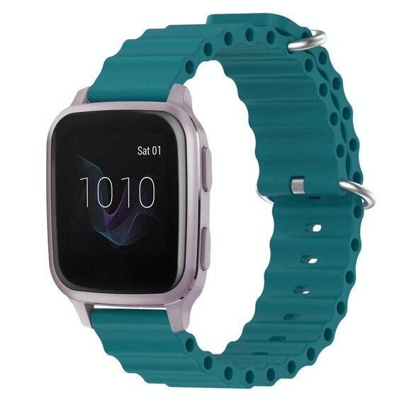 Per Garmin Venu SQ 20mm Cinturino in silicone a tinta unita stile oceano (verde)