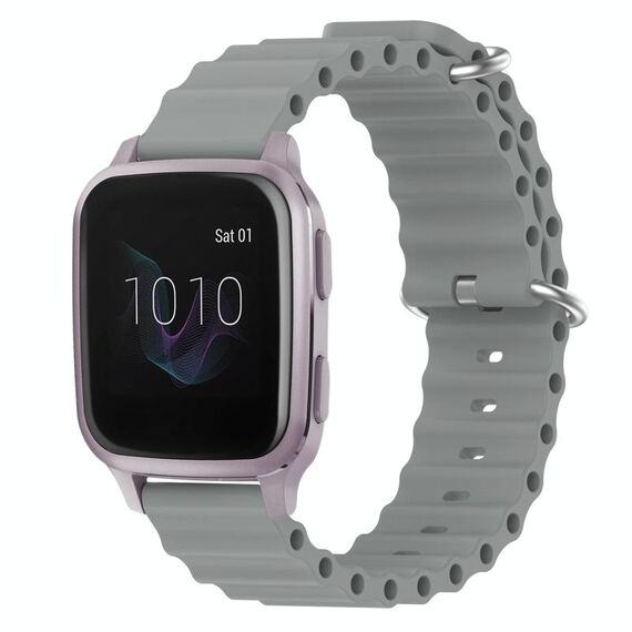 Per Garmin Venu SQ 20mm Cinturino in silicone a tinta unita stile oceano (grigio)