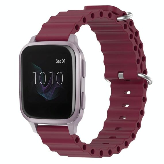 Per Garmin Venu SQ 20mm Cinturino in silicone a tinta unita stile oceano (bordeaux)