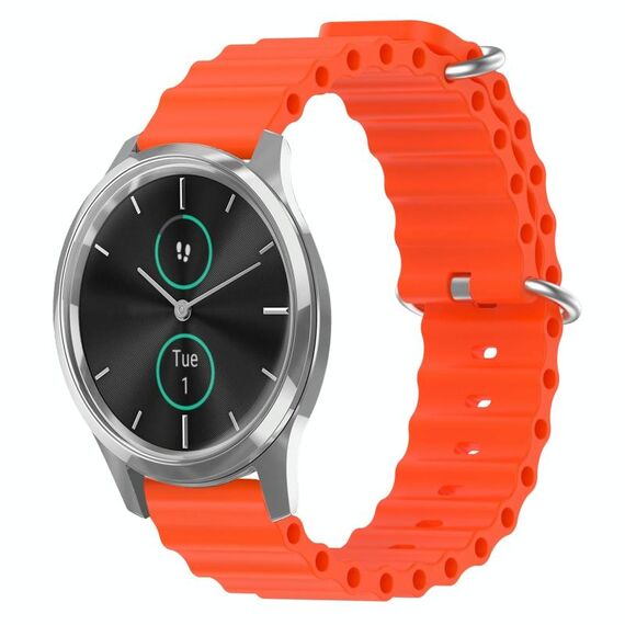 Per Garminmove Luxe 20mm Cinturino in silicone a tinta unita stile oceano (arancione)