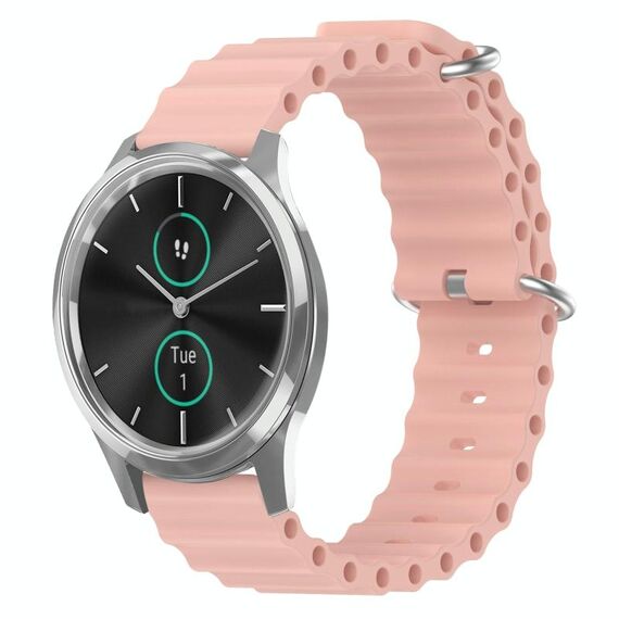 Per Garminmove Luxe 20mm Cinturino in silicone a tinta unita stile oceano (rosa)