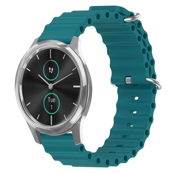 Per Garminmove Luxe 20mm Cinturino in silicone a tinta unita stile oceano (verde)