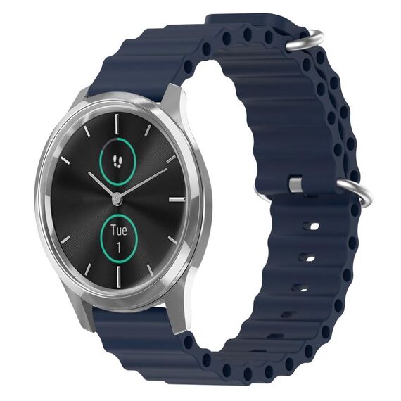 Per Garminmove Luxe 20mm Cinturino in silicone a tinta unita stile oceano (blu scuro)
