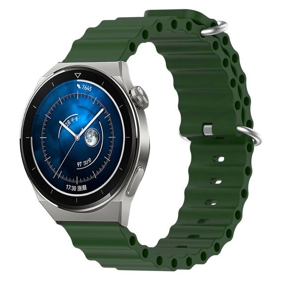 Per Huawei Watch GT3 Pro 43mm 20mm Cinturino in silicone a tinta unita stile oceano (verde militare)