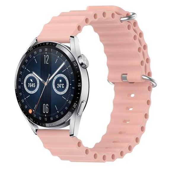 Per Huawei Watch GT3 42mm 20mm Cinturino in silicone a tinta unita stile oceano (rosa)