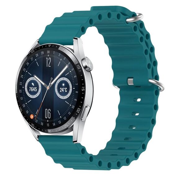 Per Huawei Watch GT3 42mm 20mm Cinturino in silicone a tinta unita stile oceano (verde)