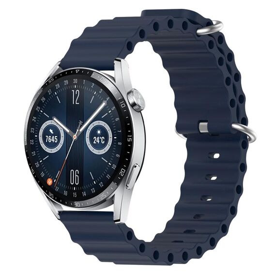 Per Huawei Watch GT3 42mm 20mm Cinturino in silicone a tinta unita stile oceano (blu scuro)