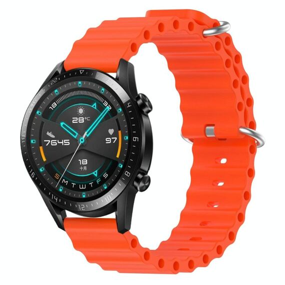 Per Huawei Watch GT2 42mm 20mm Cinturino in silicone a tinta unita stile oceano (arancione)