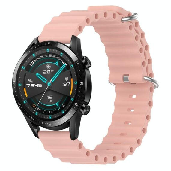 Per Huawei Watch GT2 42mm 20mm Cinturino in silicone a tinta unita stile oceano (rosa)
