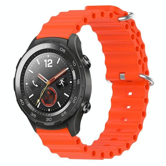 Per Huawei Watch 2 20mm Cinturino in silicone a tinta unita stile oceano (arancione)