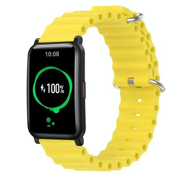 Cinturino per orologio For Honor Watch ES 20 mm in silicone a tinta unita stile oceano (giallo)