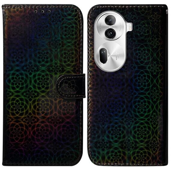 Per OPPO Reno11 Pro 5G Custodia per cellulare in pelle con fibbia magnetica colorata globale (nera)