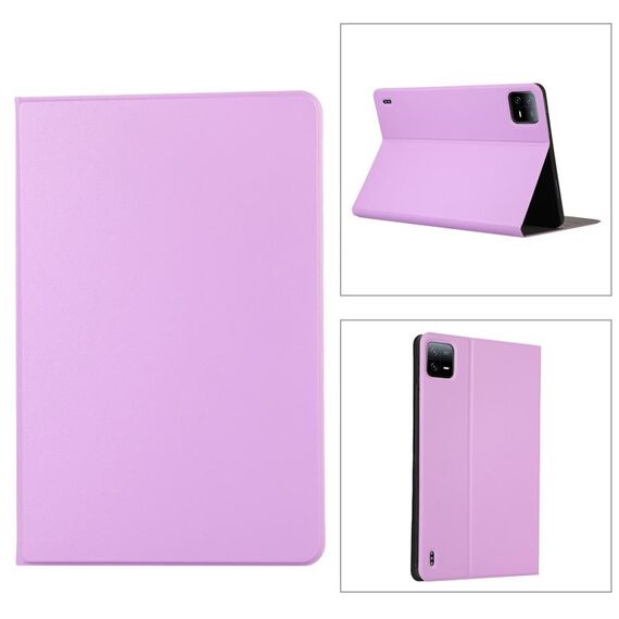 Per Xiaomi Pad 6S Pro Custodia in pelle flip con texture elastica per tablet (viola)