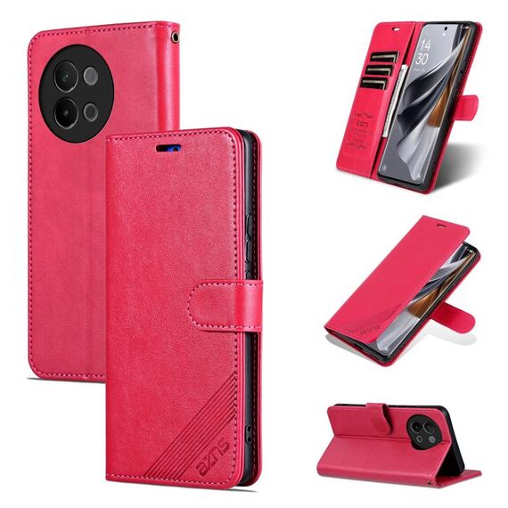 Per vivo S18e AZNS Custodia per cellulare in pelle con texture in pelle di pecora (rossa)