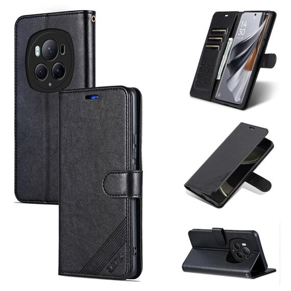 Per Honor Magic6 Pro AZNS Custodia per cellulare in pelle con texture in pelle di pecora (nera)