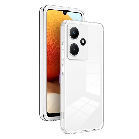 Per Infinix Hot 30i Custodia per telefono con cornice per PC trasparente 3 in 1 in TPU a colori (bianca)