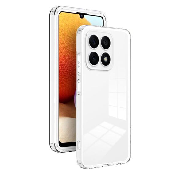 Per Honor X8b 3 in 1 Custodia per telefono con cornice per PC trasparente in TPU a colori (bianca)