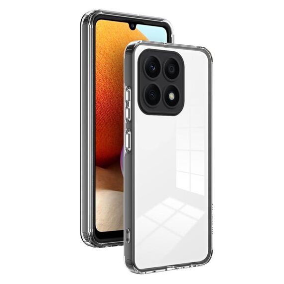Per Honor X8b Custodia per telefono con cornice per PC trasparente in TPU 3 in 1 (nera)