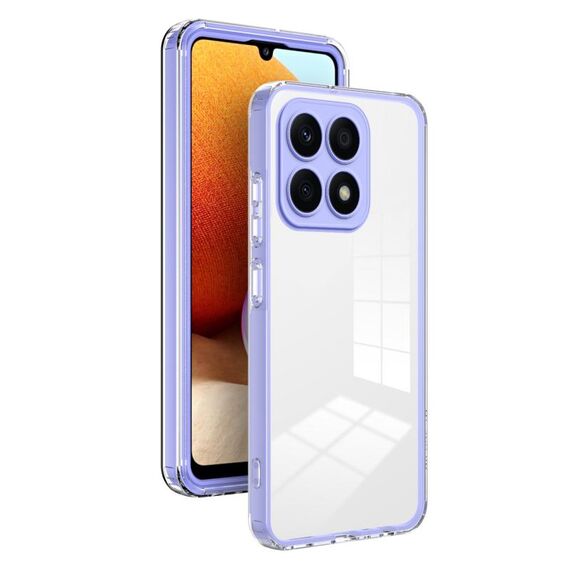 Per Honor X8b 3 in 1 Custodia per telefono con cornice per PC trasparente in TPU a colori (viola)